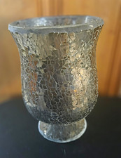 Silver Mosaic Glass Candle Holder Round Frees...