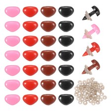 Safety Nose, 100Pcs 9mm Realistic Doll Safety Nose, Brown/Black/Pink/Red