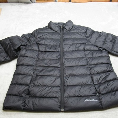 Eddie Bauer Down Jacket Womens XXL Black Insulated Lightweight Quilted Puffer