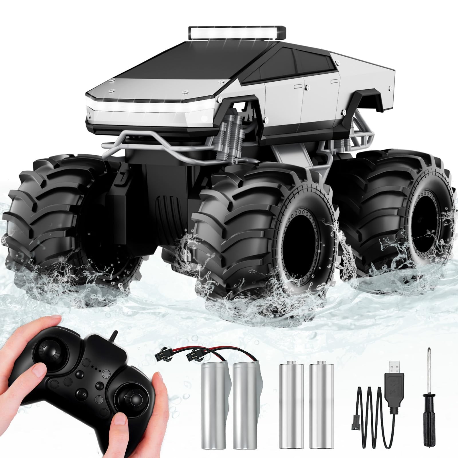 Remote Control Car, 1:18 Amphibious RC Cars, 4WD All Terrain