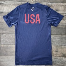 Nike US National Team Soccer Jersey Mens Small Training 2014 Blue 