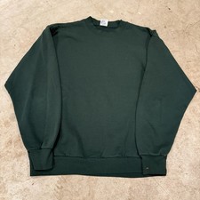 Vintage 90s JERZEES Sweatshirt M/L Green Blank Crewneck Neutral USA MADE