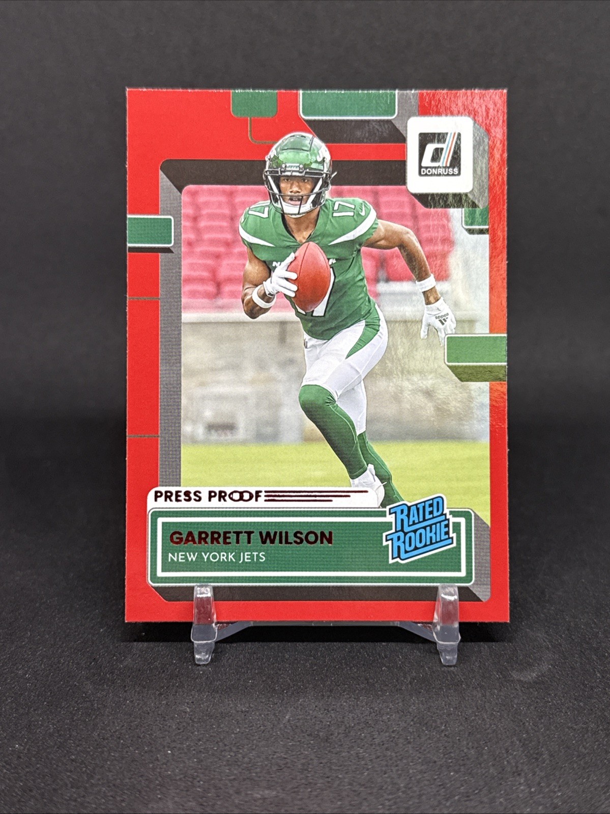 2022 Donruss Garrett Wilson Rated Rookie #306 RED Press Proof NY JETs (RC) (SP)