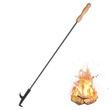 Uten 81cm Feuerhaken Sch&uuml;rhaken Kaminhaken Holzkohle Doppelhaken Holzgriff