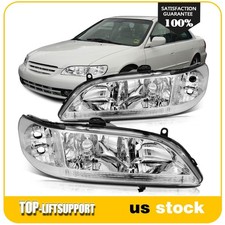 2pcs Pair Chrome Headlights For 1999 2000 2001 2002 Honda Accord 2.3l 3.0l