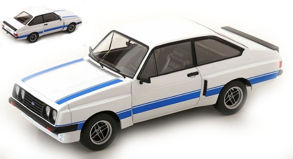 Ford Escort Mki Ii Rs 2000 X / Pack 1977 Weiß/Blaue Aufkleber 1:18 Modell-image