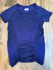 ATHLETA Fastest Track Tee T Shirt TShirt Purple Ruche Sport Short Sleeve Women S
