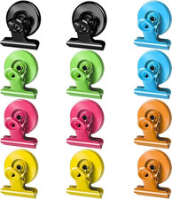 12 Pack Magnetic Clips, Mix Color Fridge Magnets Refrigerator Magnet Strong Ma
