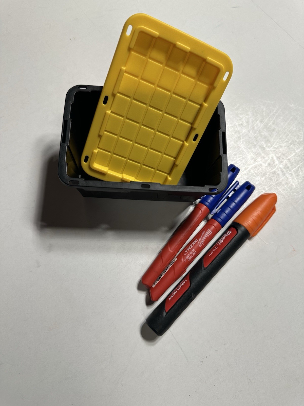 Teeny Commander MINI Black Stackable Tote 0.38QRT with Standard Snap Lid