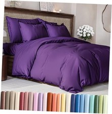 Duvet Cover Queen Size Set - Extra Queen 90x90 38 - Purple No Comforter 