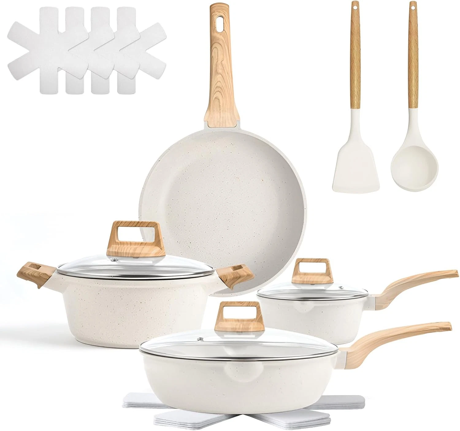13-Piece Nonstick White Granite Cookware Set - PFOS & PFOA Free
Opens in a new window or tab