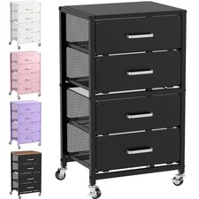4-Drawers Metal Rolling Cart, Utility Storage Cart with Wheels