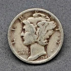 1943-P Mercury Dime 90% Silver US Mint Philadelphia