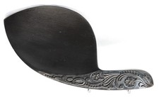 Violin Carved Chinrest Ebony wood 4/4 Floral design on Guarneri model  C