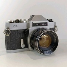 Chinon CS  35mm SLR Camera with Auto Reflex 55mm F1.8 Lens Working Order Chinon