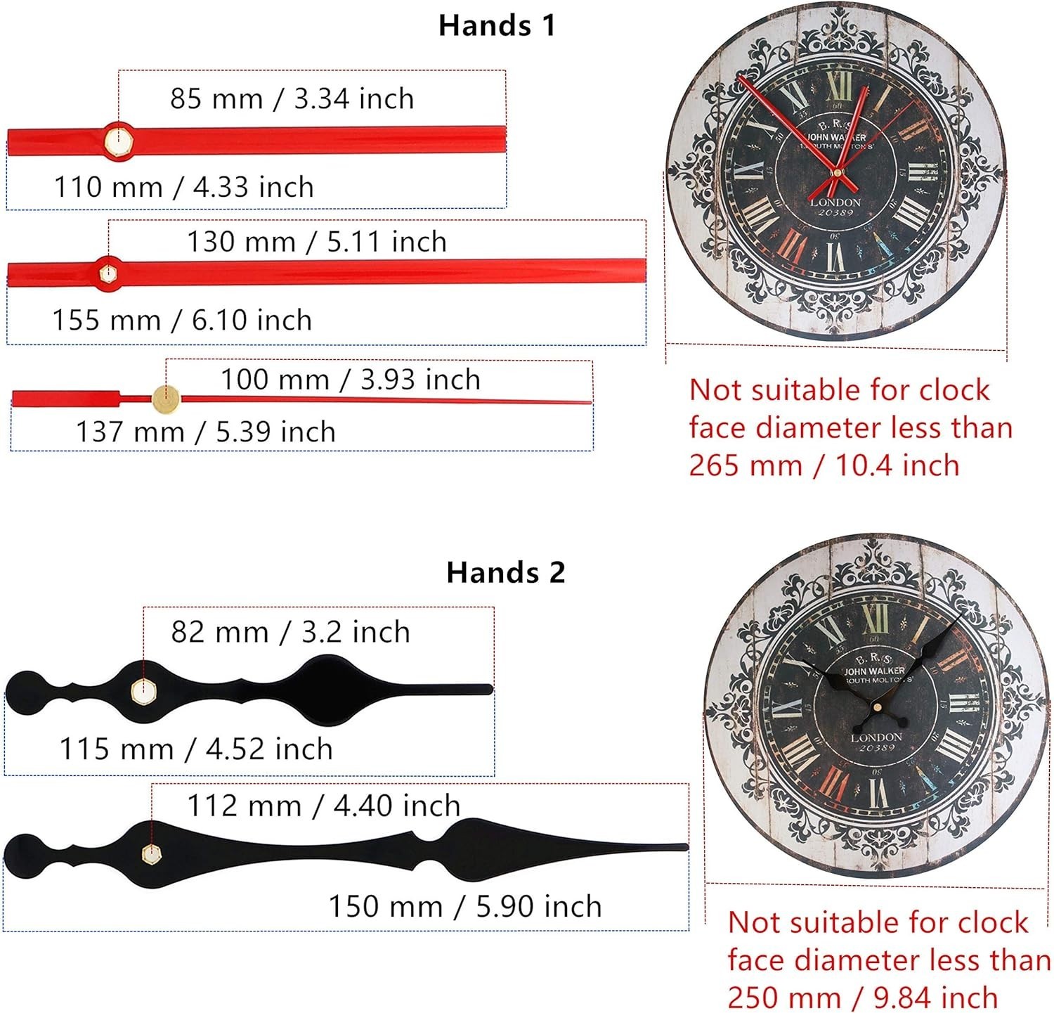 12888 Quartz DIY Wall Clock Movement Mechanism Repair Parts Replacement Kit S...