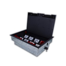 Bodentank Bodendose mit VDE Schuko Steckdosen & Netzwerkdose LAN Einbaufertig