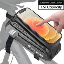Borsa telaio bici West Biking 1,5L impermeabile supporto cellulare per MTB e tour