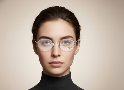 Ray-Ban Eyeglasses Matte Blue Satin Bron Half Rim Round Oval 49-22-145 6547 3035