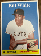 SAN FRANCISCO GIANTS: Bill White Custom Modern 1958 Style Art Card