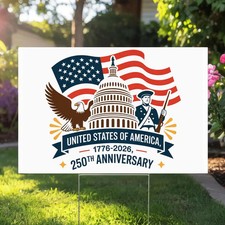 America 250th Anniversary Yard Sign Outdoor