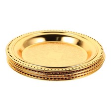  4 PCS Vanity Tray Metal Bread Plate Copper Chargers for Dinner Plates Coffee