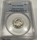 1948 Roosevelt Dime Silver 10C Coin PCGS MS65FB Full Bands Omaha Bank Hoard G14