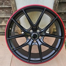 19"  Alloy Wheels 5x112 ET35 8.5/9.5J  Black/ Red Lip VW golf MK5/6/7/8