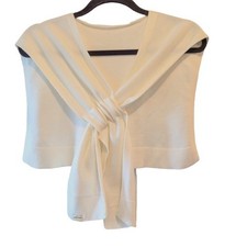 Sweater Shawl Wraps Sweater Knitted Slip Knot Shawl White/Ivory Shldr Cover