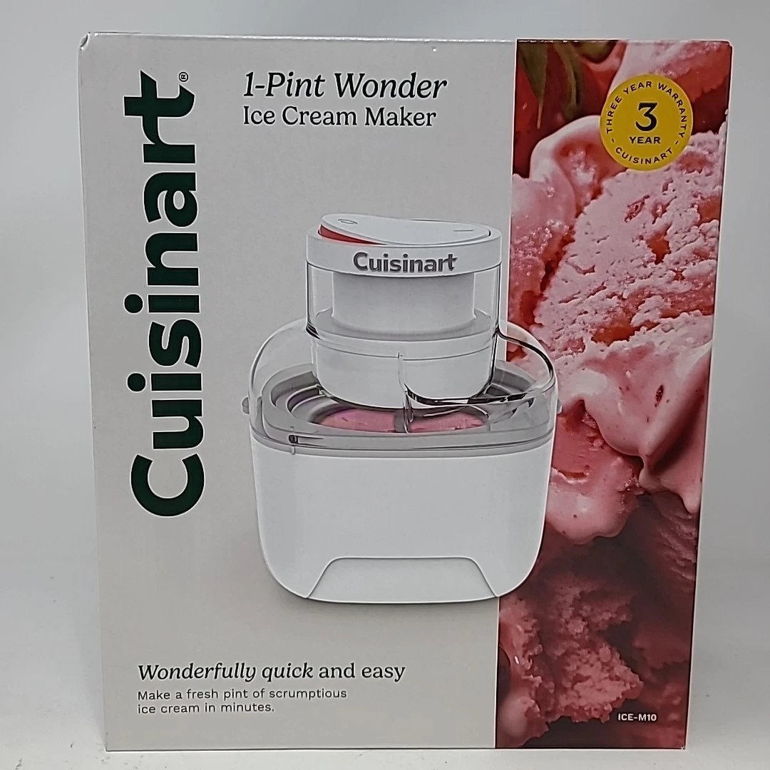 Cuisinart Ice Cream Maker 1 Pint Wonder White Mini ICE-M10 Yogurt Sorbet NEW
Opens in a new window o