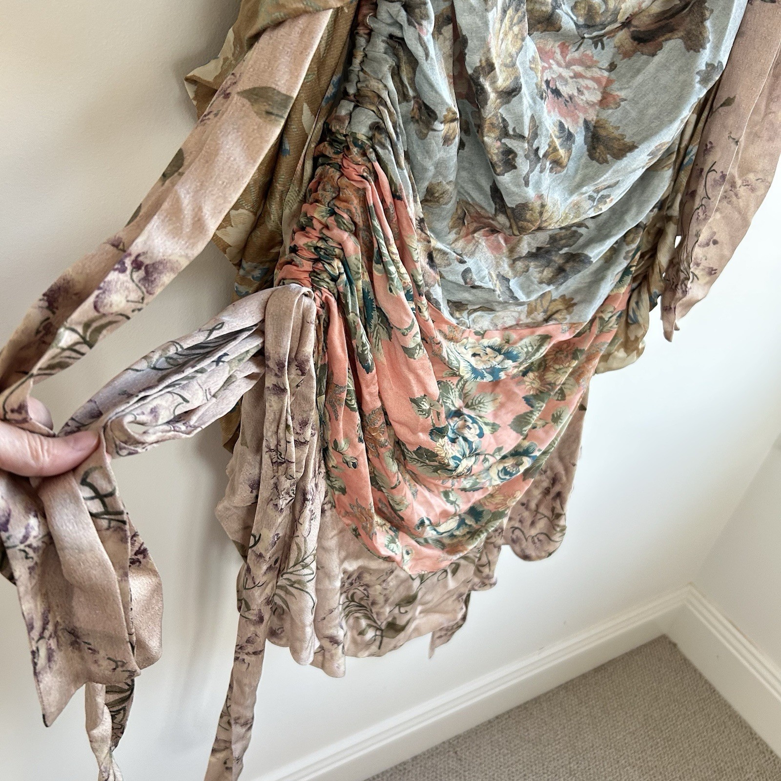 Zimmermann Unbridled Elixir Dress Size 3 AU 14/US 10 Silk Wrap Mini Pastel EUC