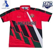 1996 Lancashire Cricket Shirt – Red Polo Jersey Replica, Summer Gift Idea