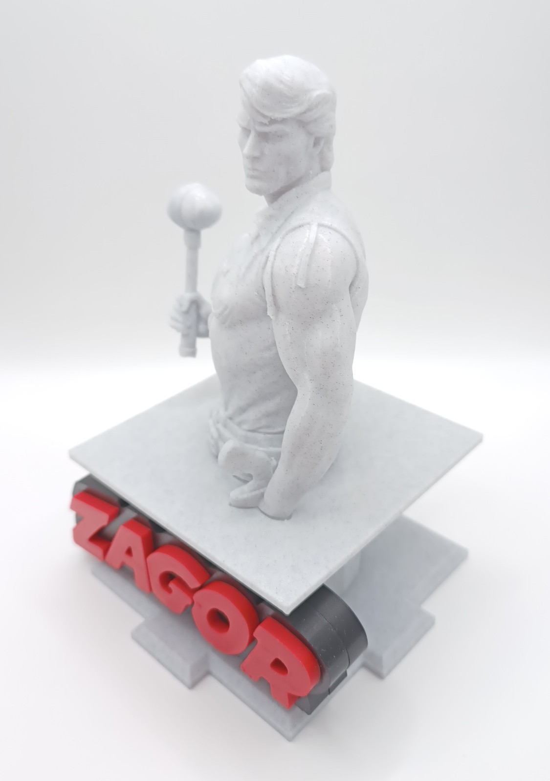 Zagor Busto Fumetti Statua Busto Figures Stampa 3D stile Marmo Bianco foto 2