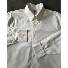 Brooks Brothers Mens 16-32 Regular Fit Non-Iron Stretch Dress Shirt White