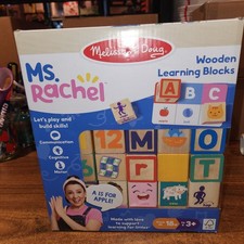 Melissa  Doug Ms. Rachel Wooden 30 Learning Blocks  14 Activity Cards NEW