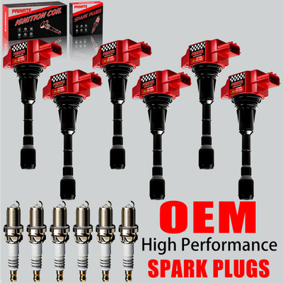 6X OEM High Performance Ignition Coil & 6X Spark Plug For Nissan Maxima Infiniti
