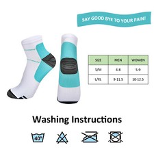 3 Pairs of Sports Socks Ankle Compression Support Socks Pain Relief Anti-odour