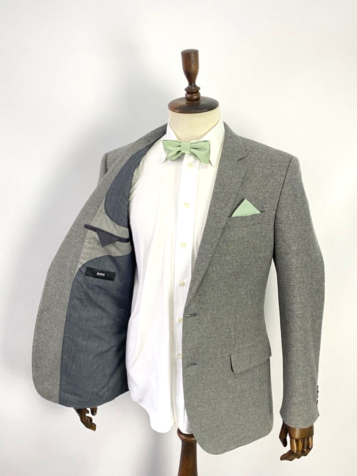 Men's HUGO BOSS Tweed Wool Stretch Sport Blazer Jacket Coat Size EU 50 UK 40 M-L - Image 2 of 4