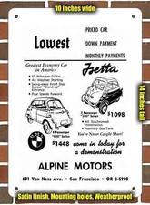 Metal Sign - 1958 Bmw Isetta 300 - 600 - 10x14 Inches Metal Sign - 1958 Bmw Isetta 300 - 600 - 10x14 Inches