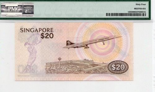 Singapore 20 dollars ND 1979 pick# 12 PGM 64 GEM UNC - Picture 2 of 2