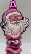 Beaded Ballpoint Pen,Christmas  Santa In Pink With Pink Accents