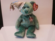 TY Retired Beanie Baby / Babies May Birthday Bear MWMT Green With New  Tags