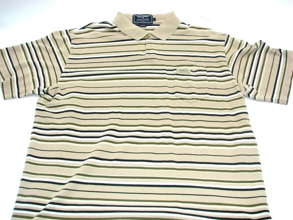 Vintage RALPH LAUREN POLO SPORT MEN S STRIPED Pocket Shirt XL