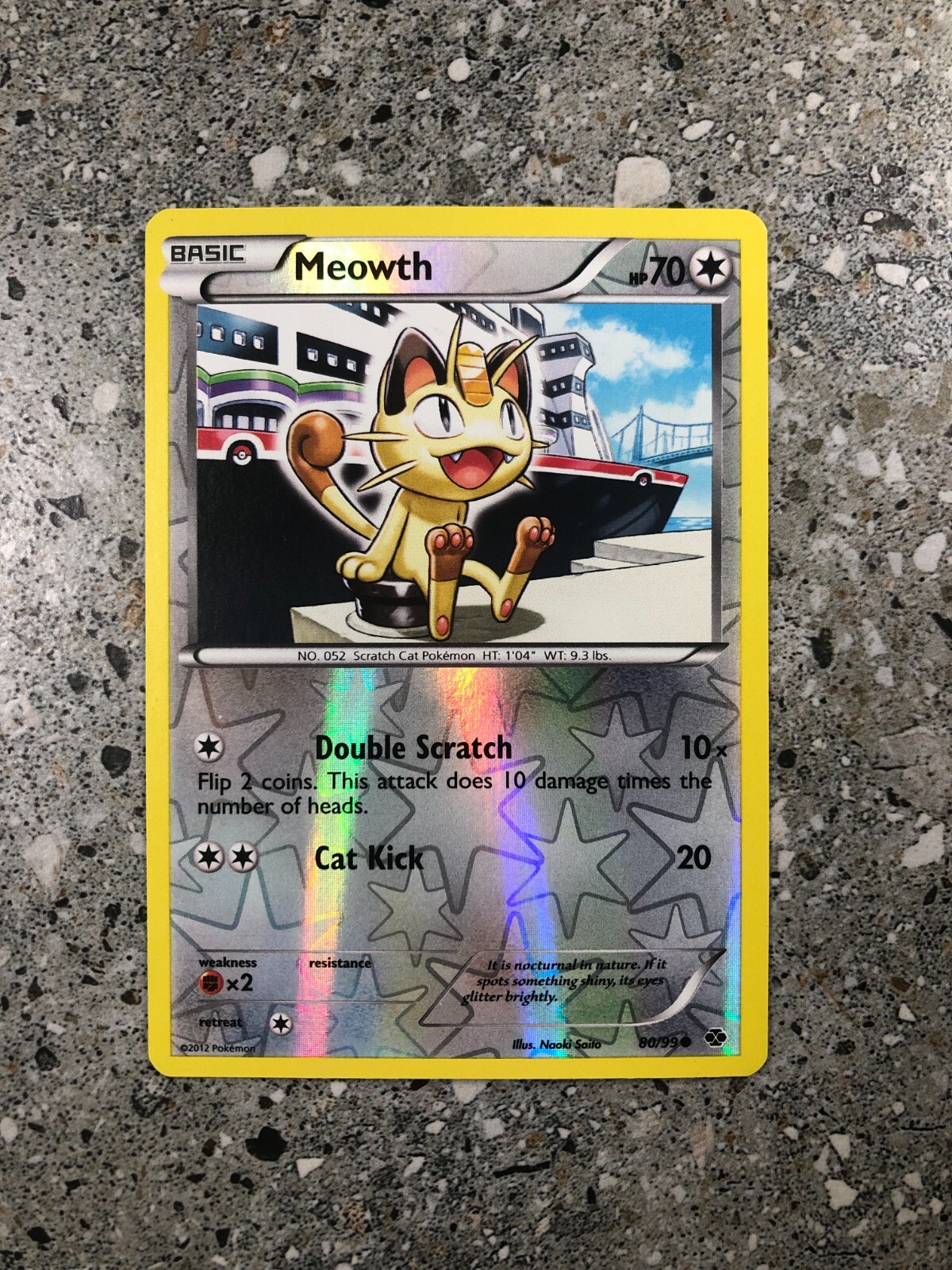 Pokemon TCG Cards Meowth 80/99 Next Destinies Reverse Holo Rare NM-M