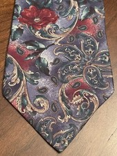 Vintage Henry Grethel 100 Italian Silk Men  s Neck Tie Made In Usa Floral
