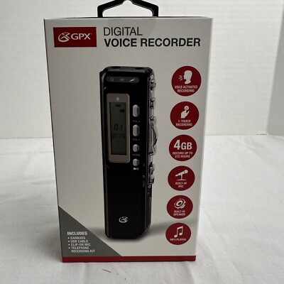 GPX Digital VOICE RECORDER Voice Activated 4GB 272 Hours PR047B NIP