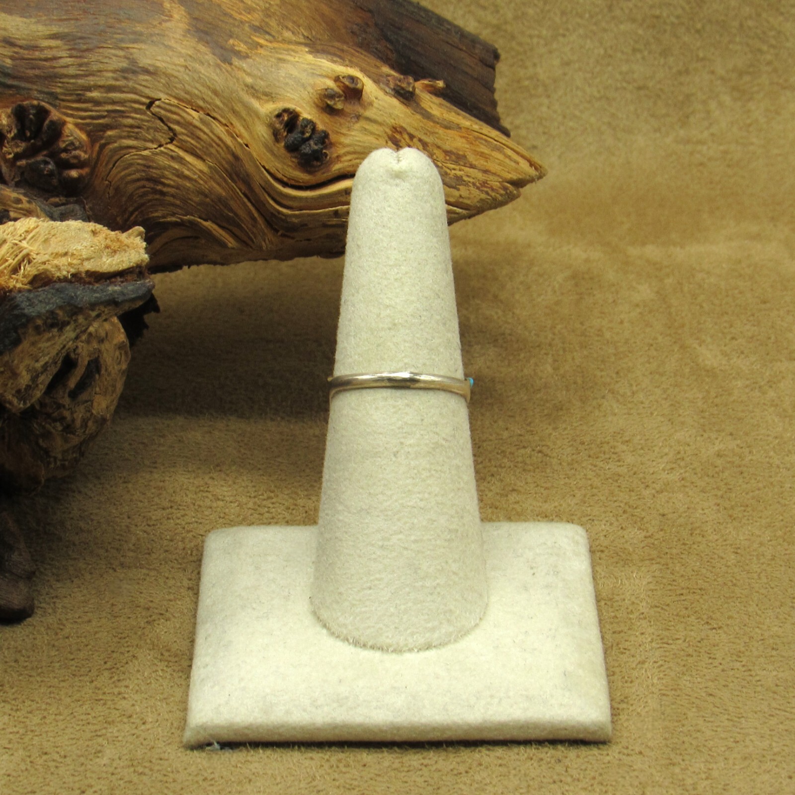 Sterling Silver Diagonal Design Block Turquoise R… - image 4