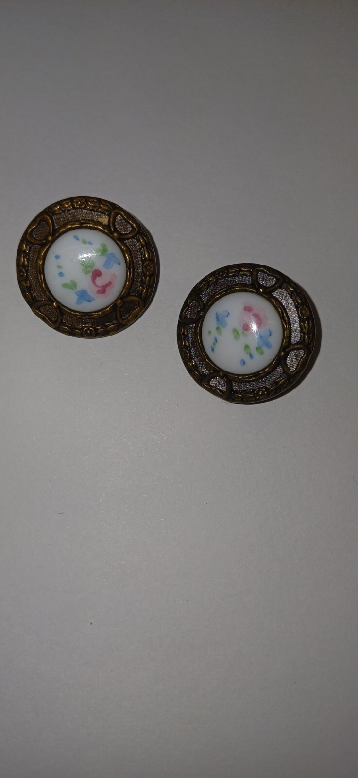 5 X Hand Painted Ceramic Antique Buttons eBay