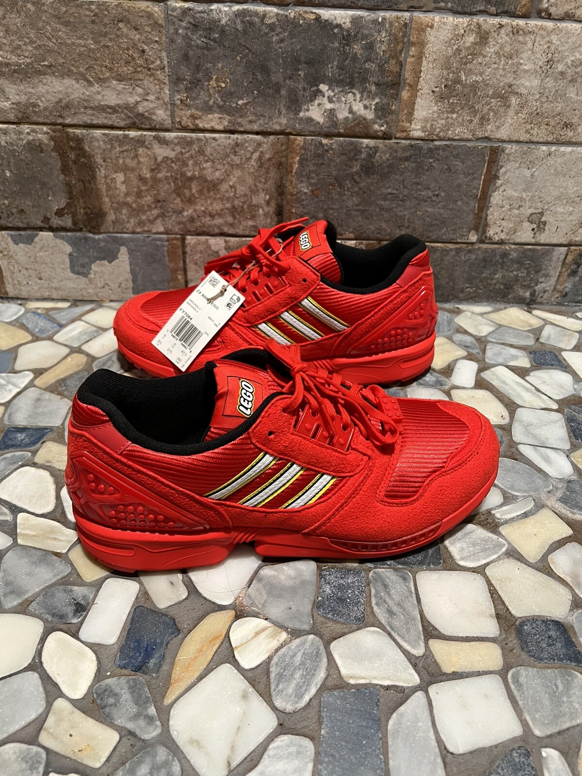 Adidas Originals ZX 8000 LEGO Casual Shoes Red White FY7084 NEW Mens Sz 9.5  | eBay