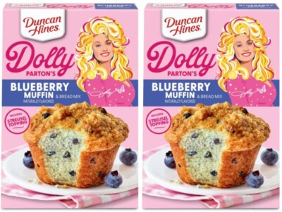 Dolly Parton Blueberry Muffin & Quick Bread Mix 17.83 oz (2 Boxes) Duncan Hines